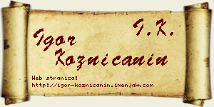 Igor Kozničanin vizit kartica